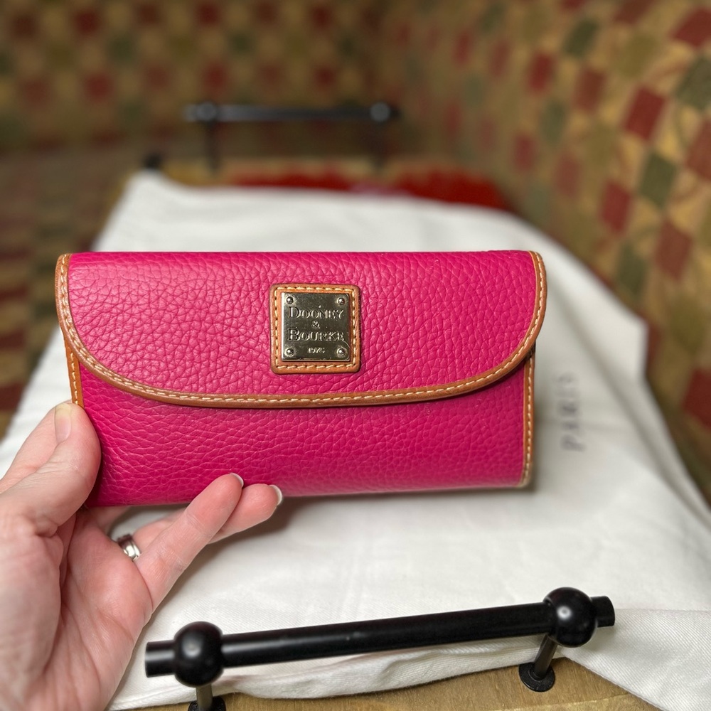 Dooney & Bourke Pink Pebbled Leather Wallet
